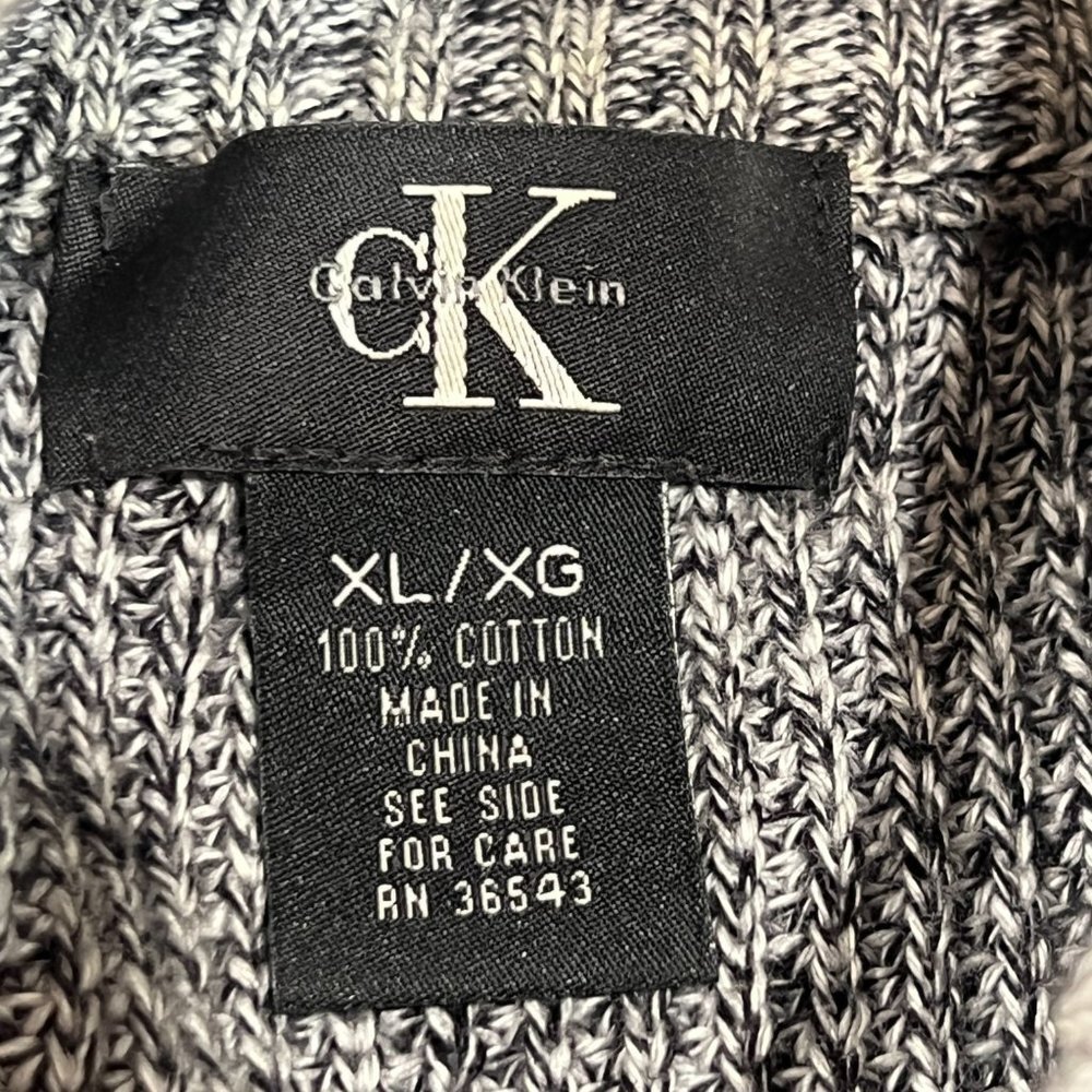 Calvin Klein Sweater Mens XL Gray 1/4 Zip Pullover Mock Neck Cotton - Picture 5 of 5
